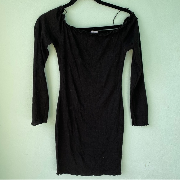 Princess Polly Black Off the Shoulder Dress - Picture 1 of 5